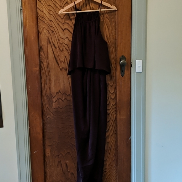 Shona Joy Frill High Neck Maxi Dress Aubergine - Picture 4 of 11